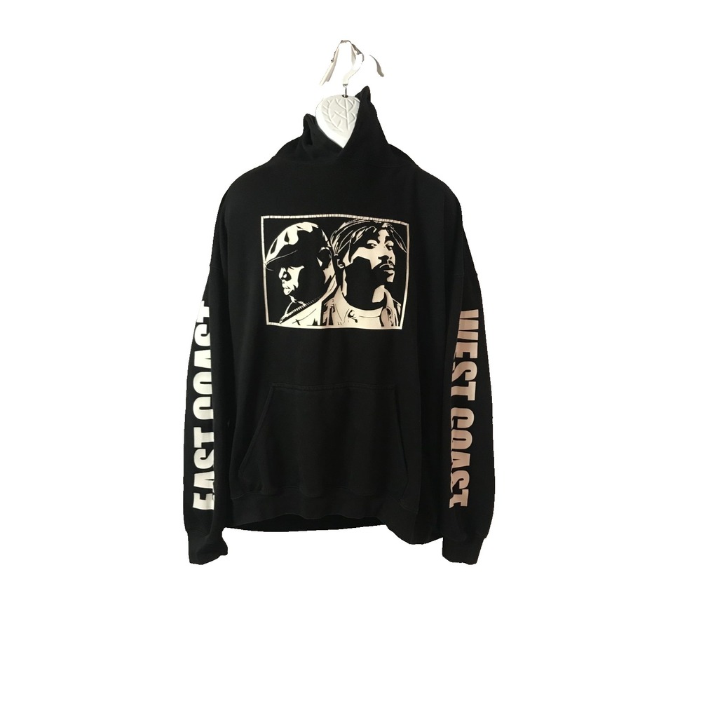 Unbranded Vtg Hip Hop Biggie vs Tupac East Coast vs West Coast Pullover Hoodie